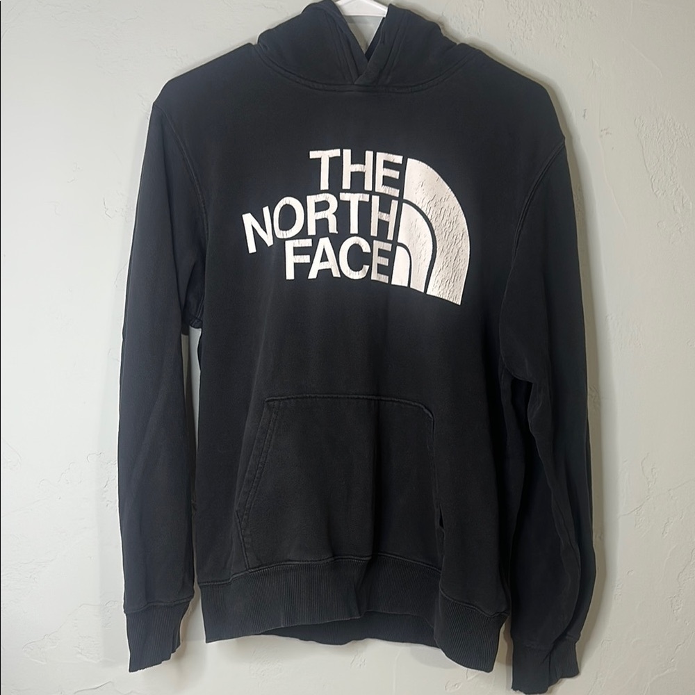The North Face Mens Black Graphic Logo Pullover Hoodie Sweatshirt Small S‎